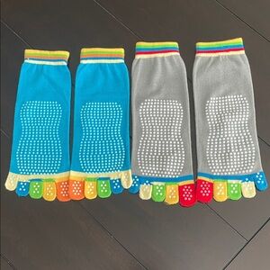 Colorful Toe Socks Set - 2 pair